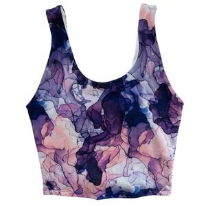 GAIAM Watercolor Activewear Soft Yoga Sports Bra Tank Top XS
